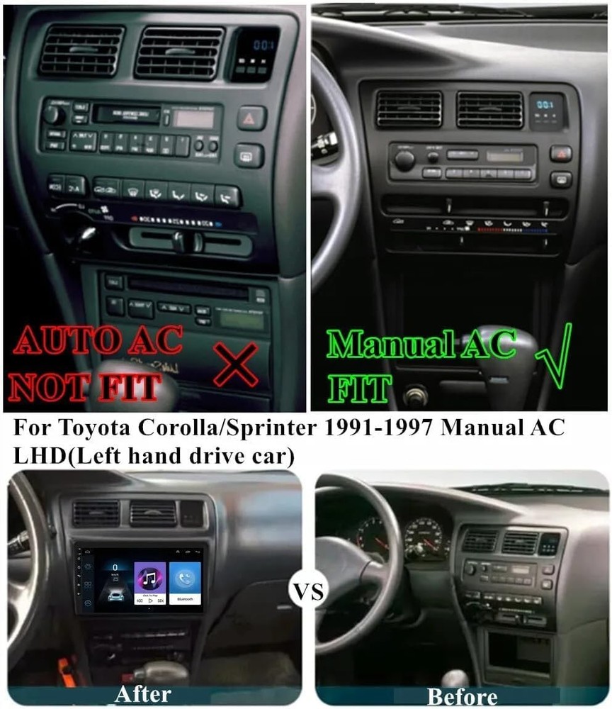 Android 13 Double Din Stereo for Corolla 1991-1997 GPS Bluetooth Camera