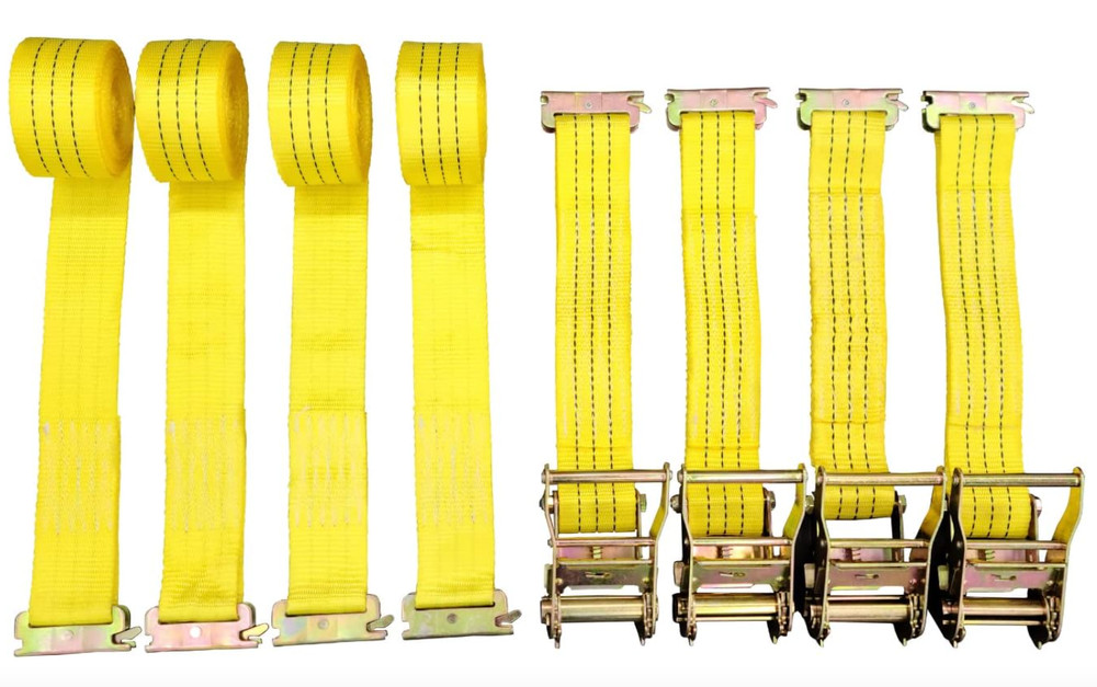 4 Pack E-Track Ratchet Straps 2" x15' 4400LB Tie Down