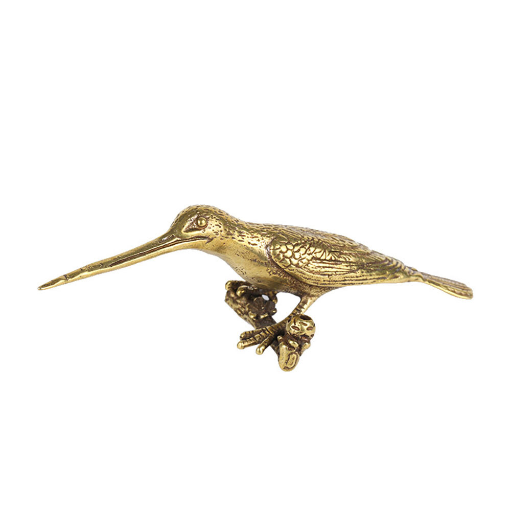 Small Solid Brass Bird Figurines Antique Statue Hummingbird Tea Knife Home Decor