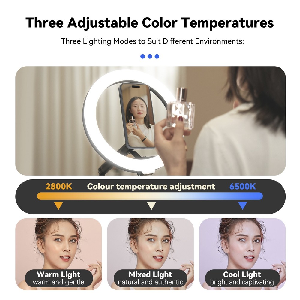 Mobile Video Live Broadcast Bracket Ring Fill Light Three Levels Remote Controll