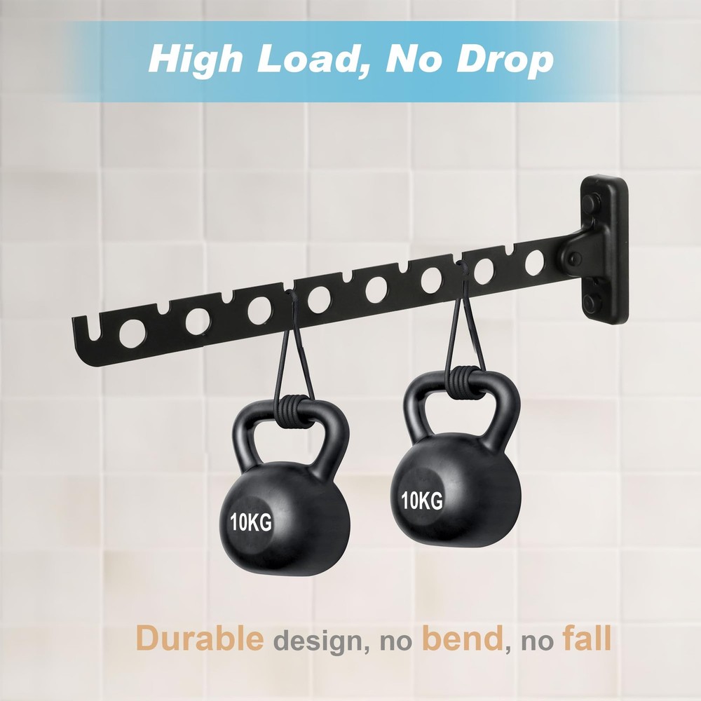 Clothes Drying Rack Wall Mounted Coat Hanger Black,Foldable Hangers Rack Clot...