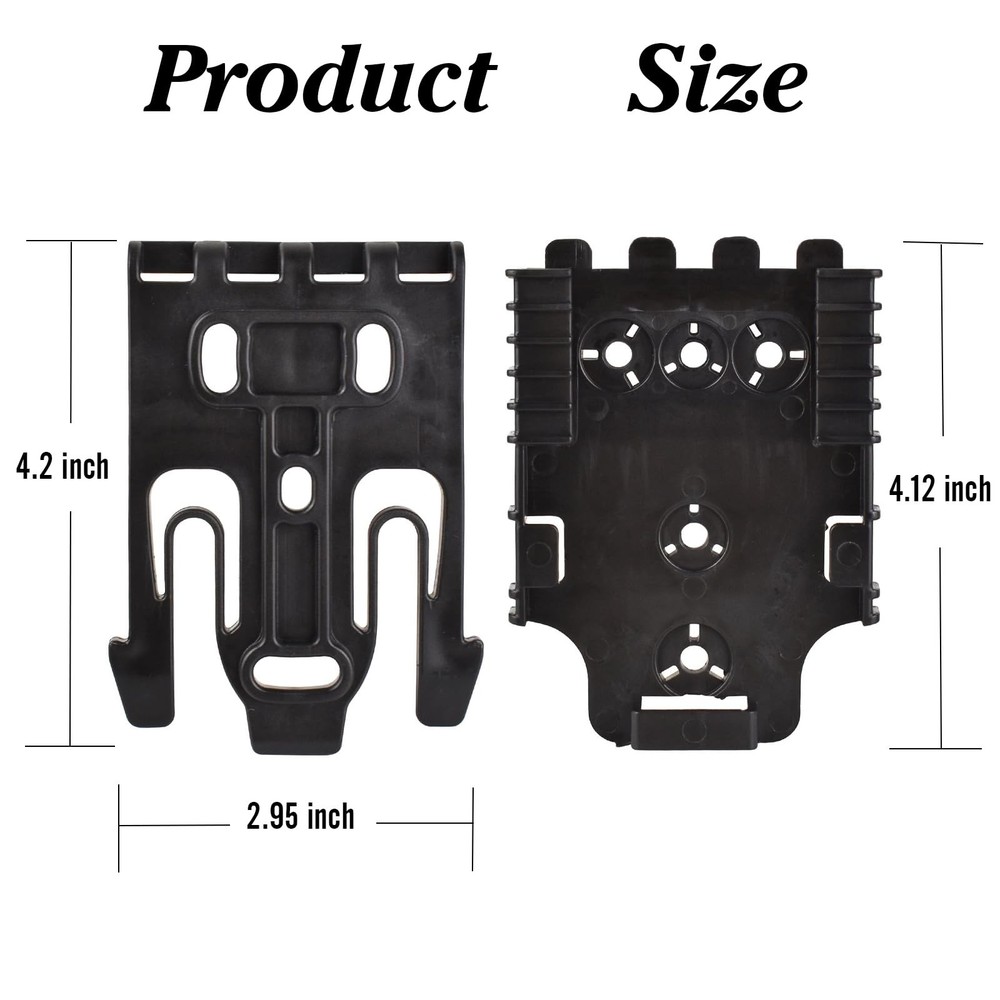 Quick Locking System Kit Belt Loop Drop Leg Holster Fork Plate Black