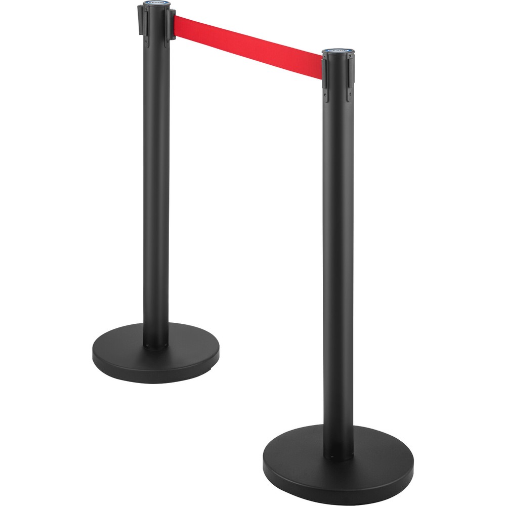 VEVOR 6PCS Crowd Control Barrier Stanchion Posts Set Queue Pole with 6.6ft Belt