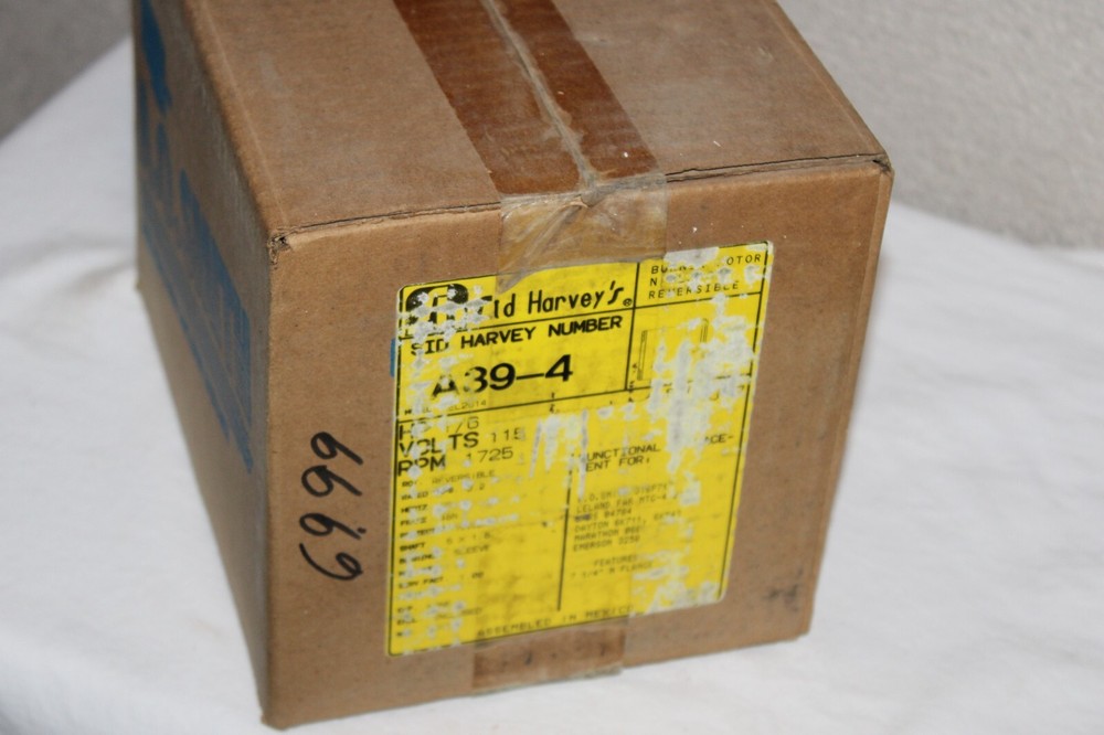 NOS Sid Harvey Blower Motor Model No. A39-4 Oil Burner