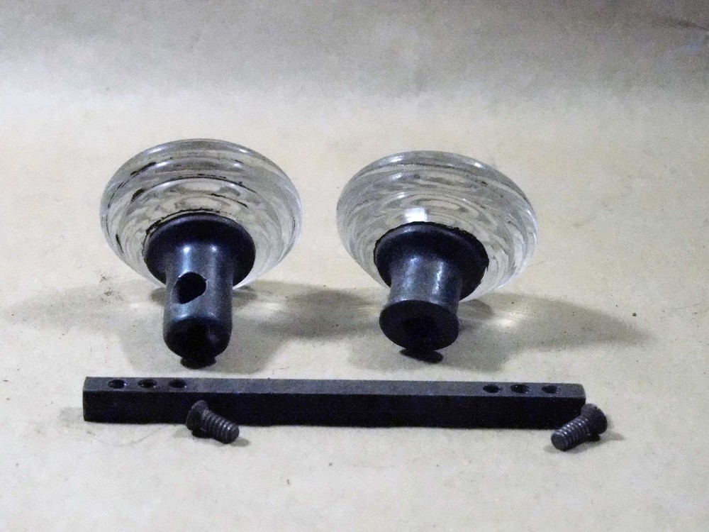 Antique glass beehive door knobs
