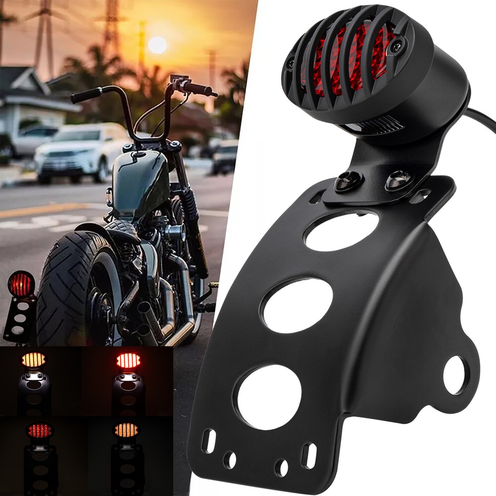 US For Harley Chopper Bobber Softail Tail Light Side Mount License Plate Bracket