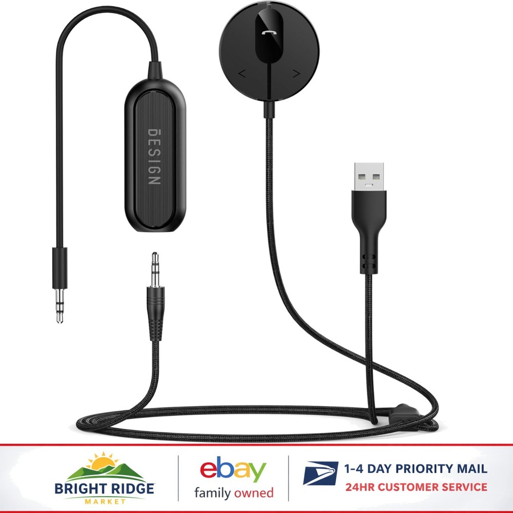 Car Bluetooth Receiver with Built-in Microphone & Noise Cancellation Technology