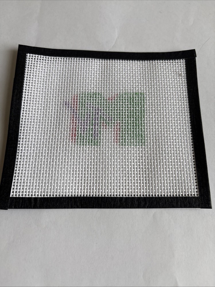 Handmade needlepoint canvas 6”90’s Theme beginner friendly 13 Mesh