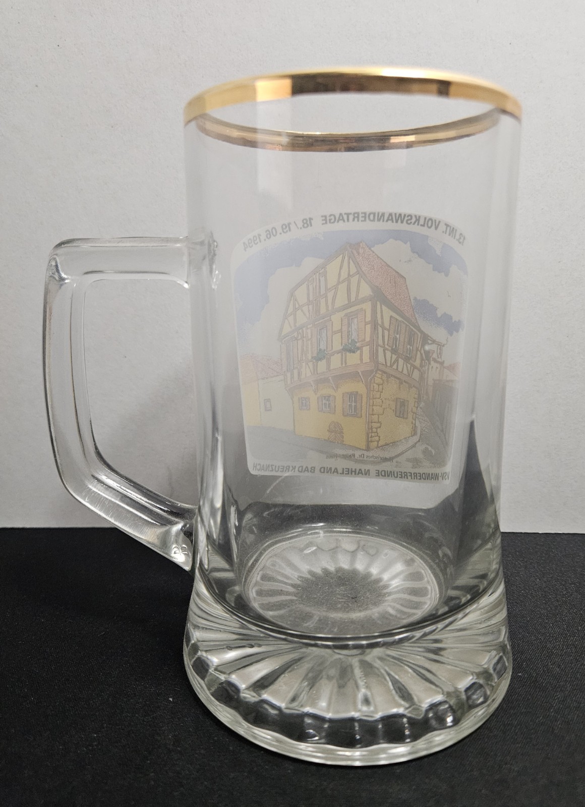 1994 Bad Kreuznach Germany Beer Mug Volkswandertage Glass Stein