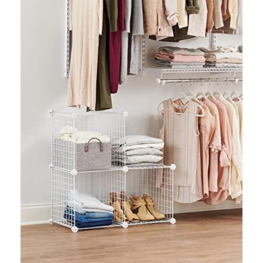 Rubbermaid 3 Piece Storage Stackable Cube Set, Multi-Use Home Organizers, White