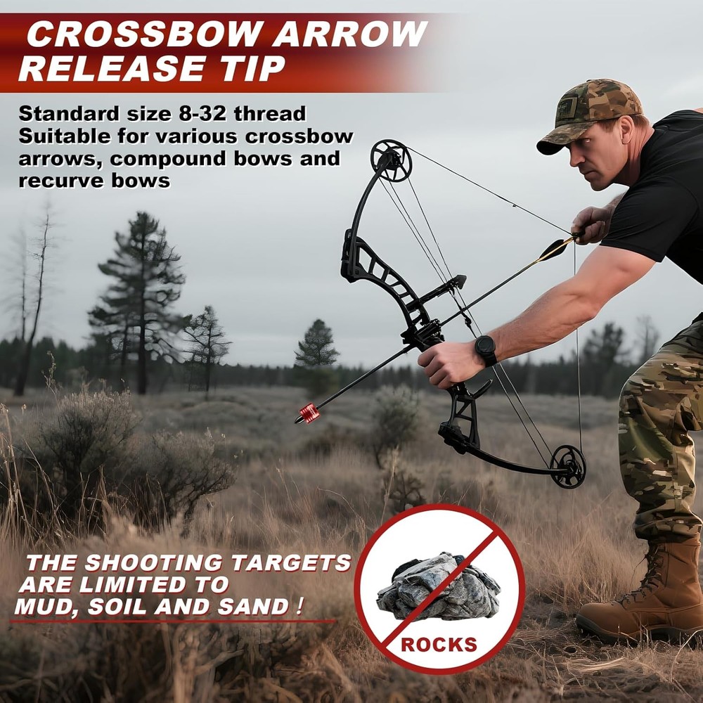 Crossbow Bolt Decocking Heads,Decocking Point Accessories Red-4pcs