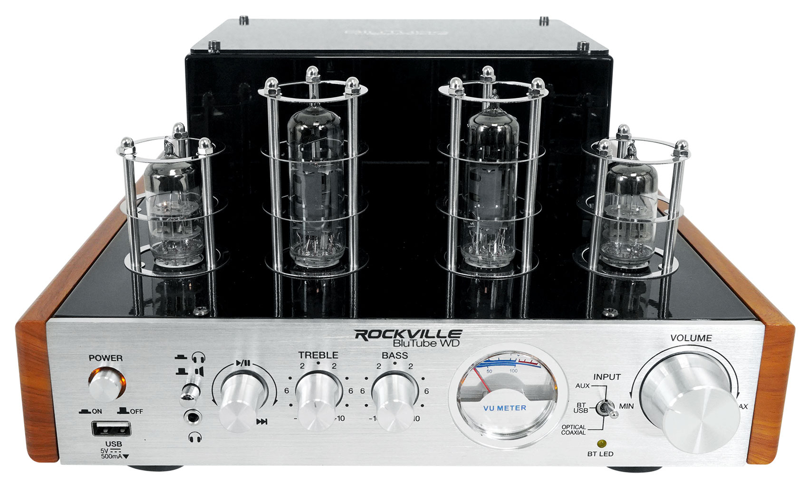 Rockville Blutube WD 70w Bluetooth Tube Amplifier/Home Stereo Receiver 2-Tone