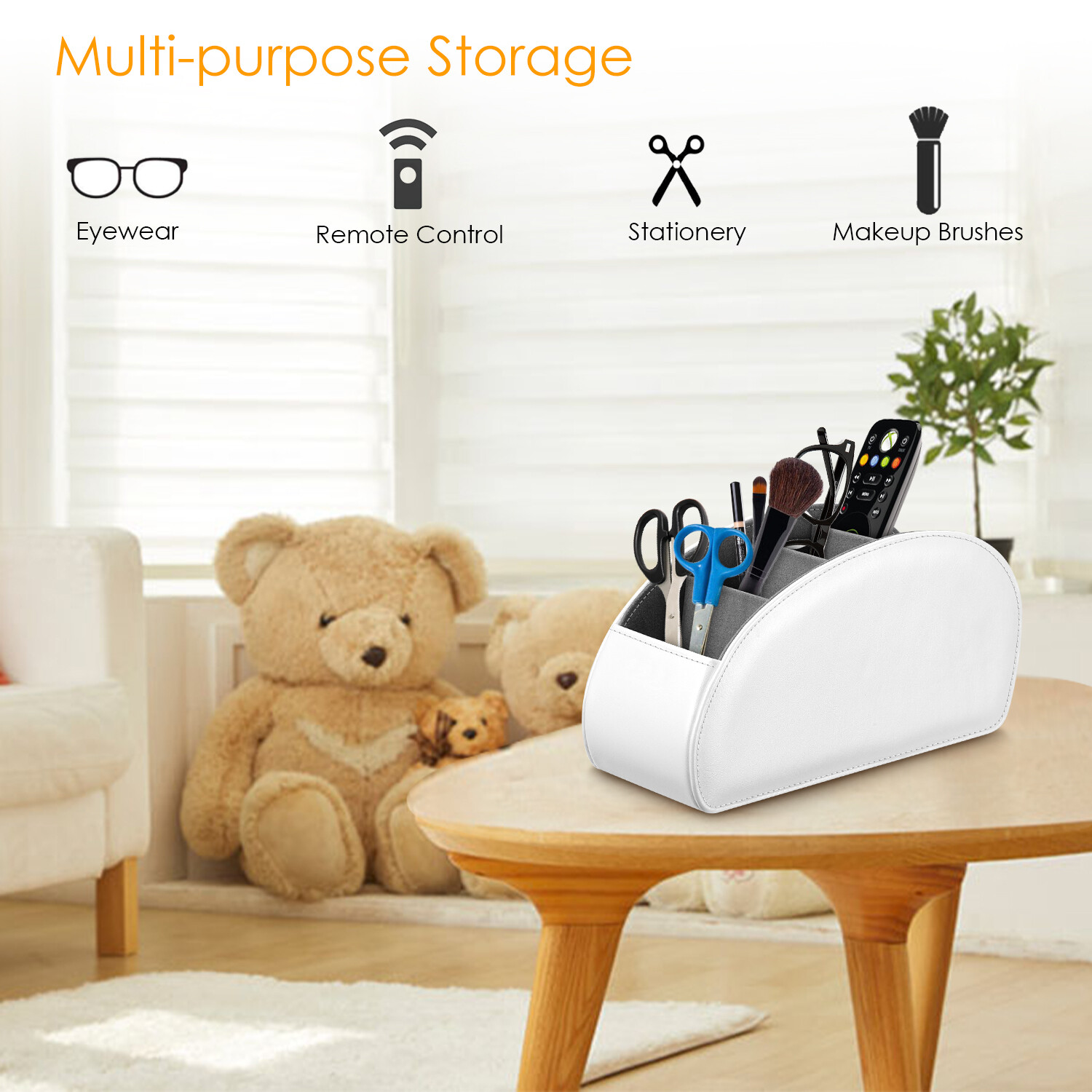 [5 Compartments] Remote Control Holder TV Remote Caddy Desktop Organizer