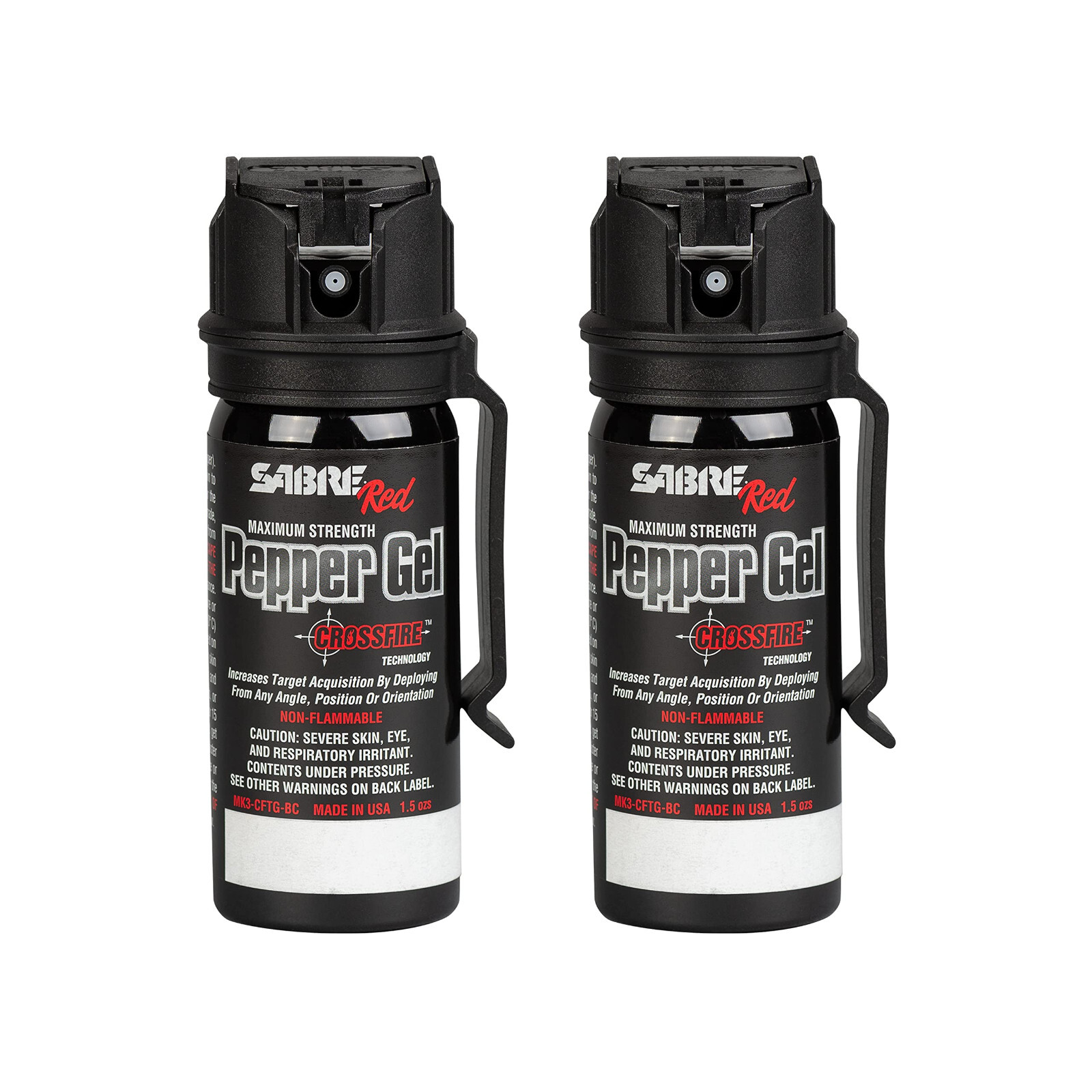 SABRE Crossfire Pepper Gel Deploys At Any Angle Maximizes Target Acquisition 2pk