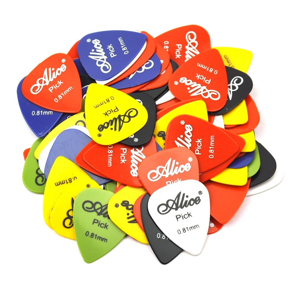 100Pcs Medium 0.81mm Alice ABS Smooth Guitar Picks Plectrums AP-P
