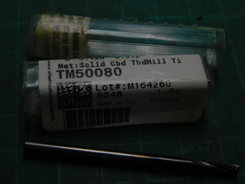 AMEC Solid Carbide TiAlN Thread Mill M5 x 0.8 TM50080