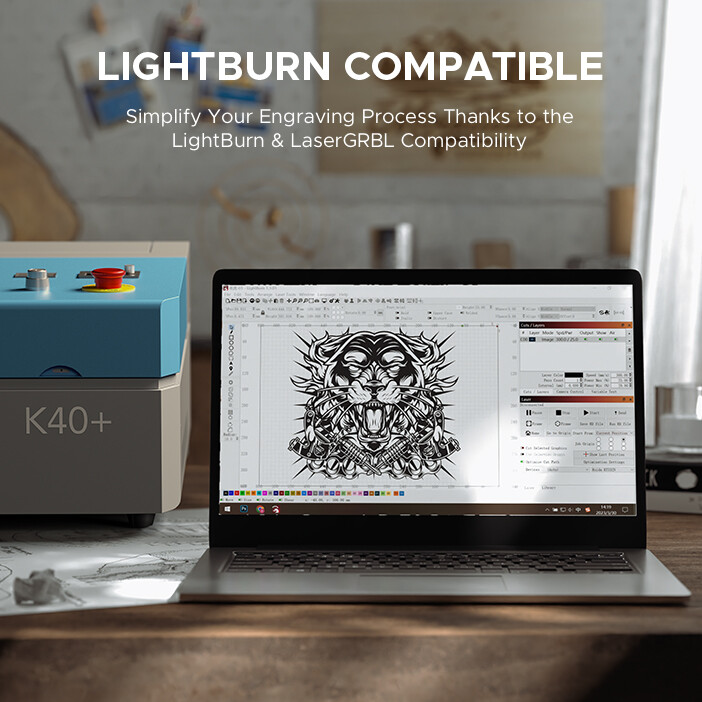 OMTech 45W K40+ CO2 Laser Engraver Marker Engraving 8 x 12in W/ Rotary Axis