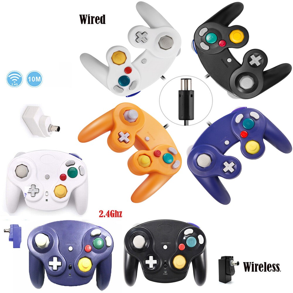 For Gamecube Classic GC NGC,Wireless Game Controller W/ Adapter /Wired Gamepad