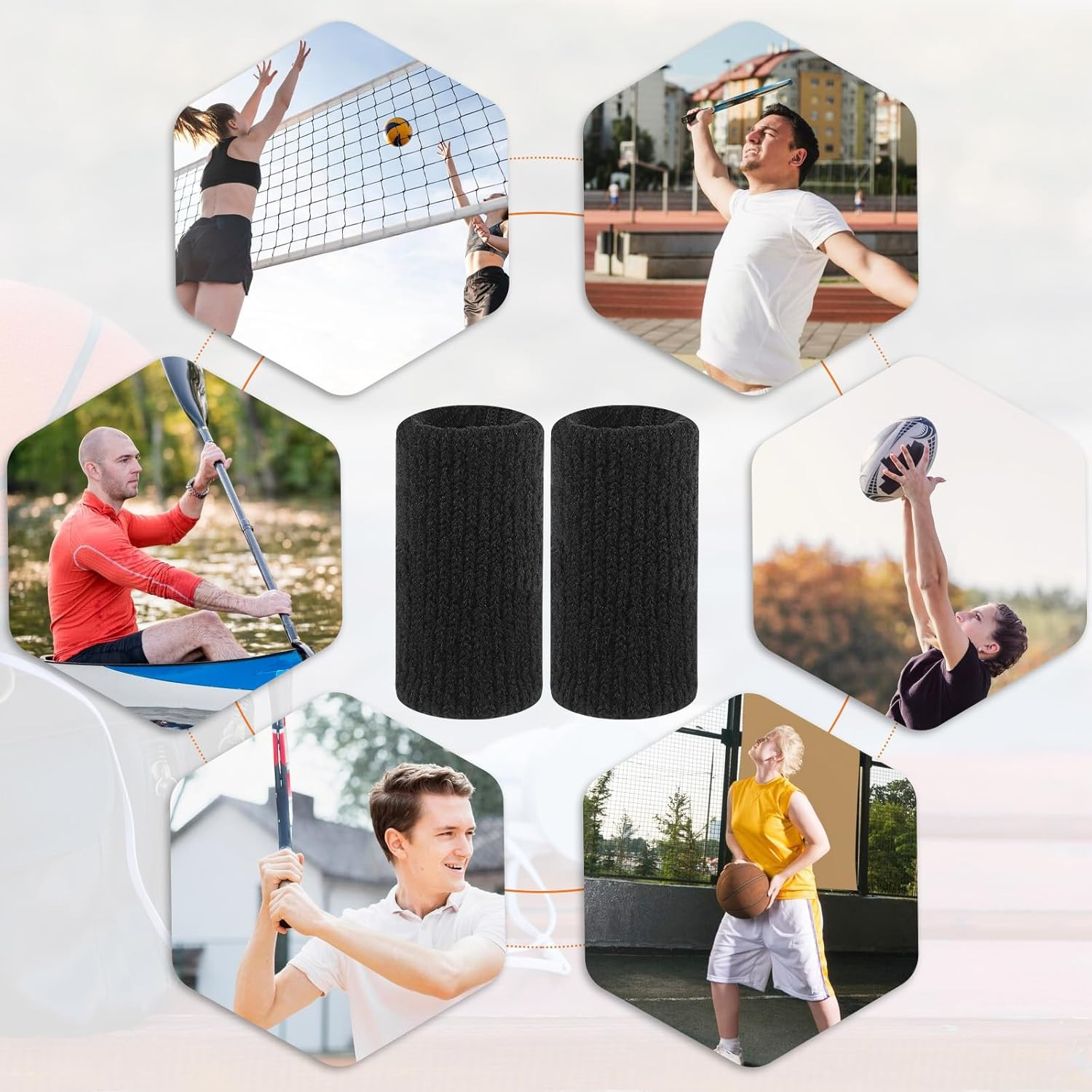 10-Pack Black Finger Sleeves for Sports, Compression Support & Protection