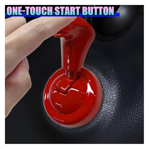 Car Push Start Button Cover, Metal Engine Start Stop Button Cover, Cool Red