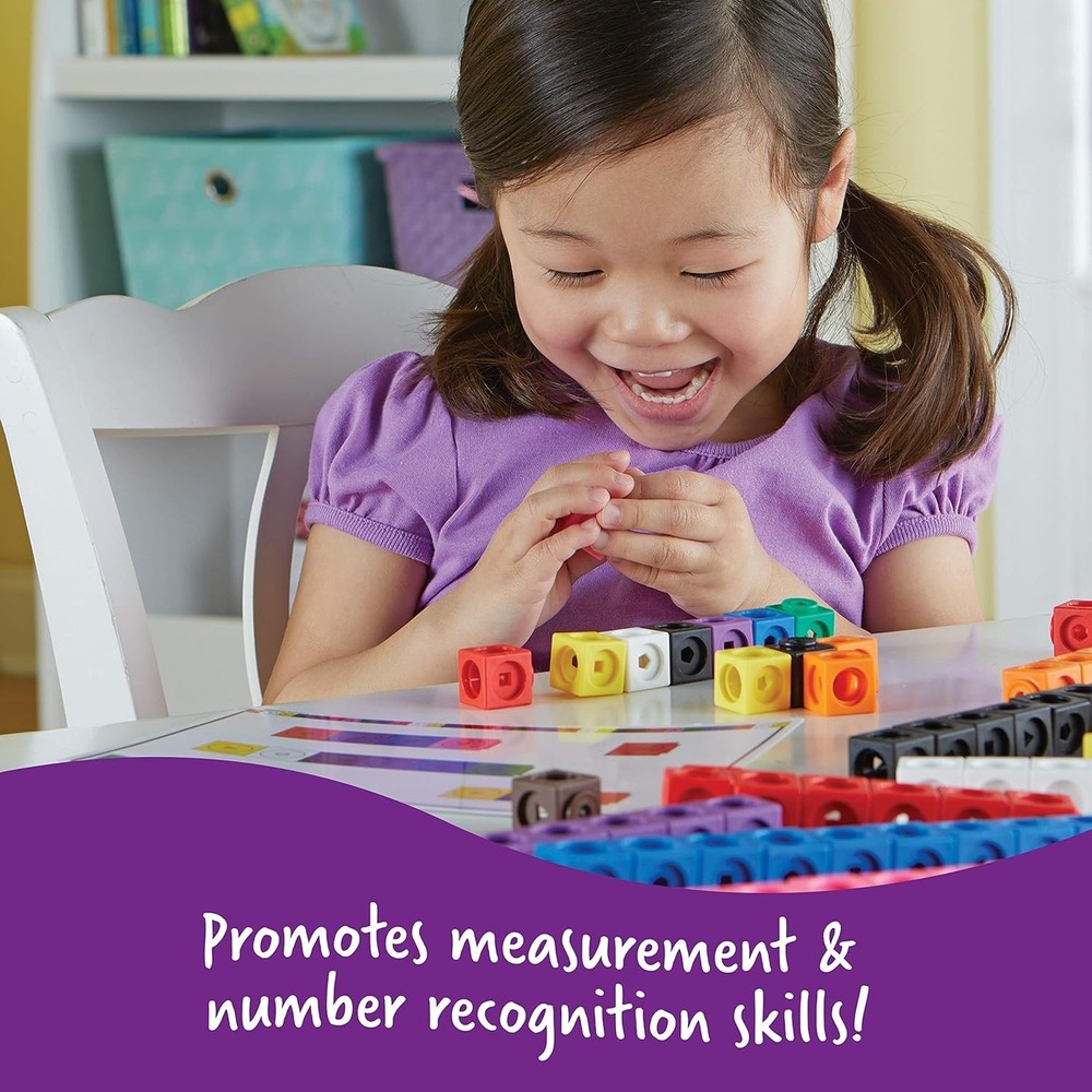 Interactive 115-Piece MathLink Cube Set for Preschool & Kindergarten Learning