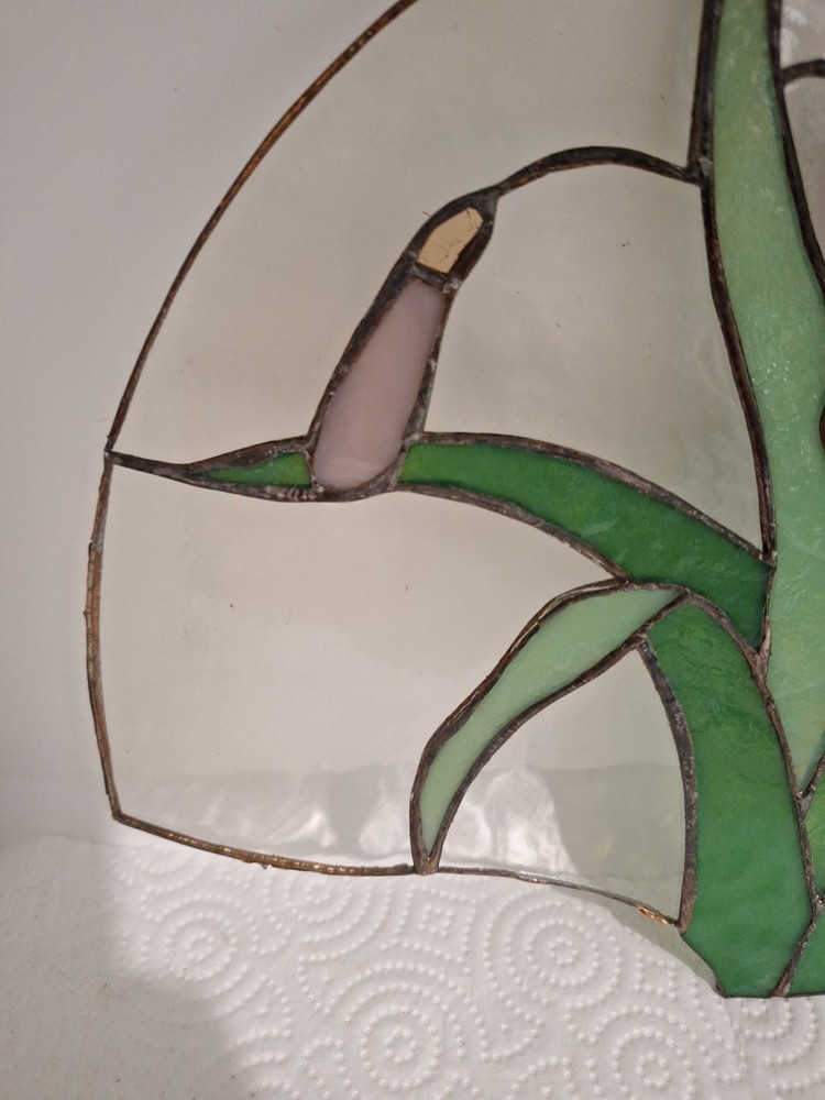 Stain Glass, Flower Iris, Used.