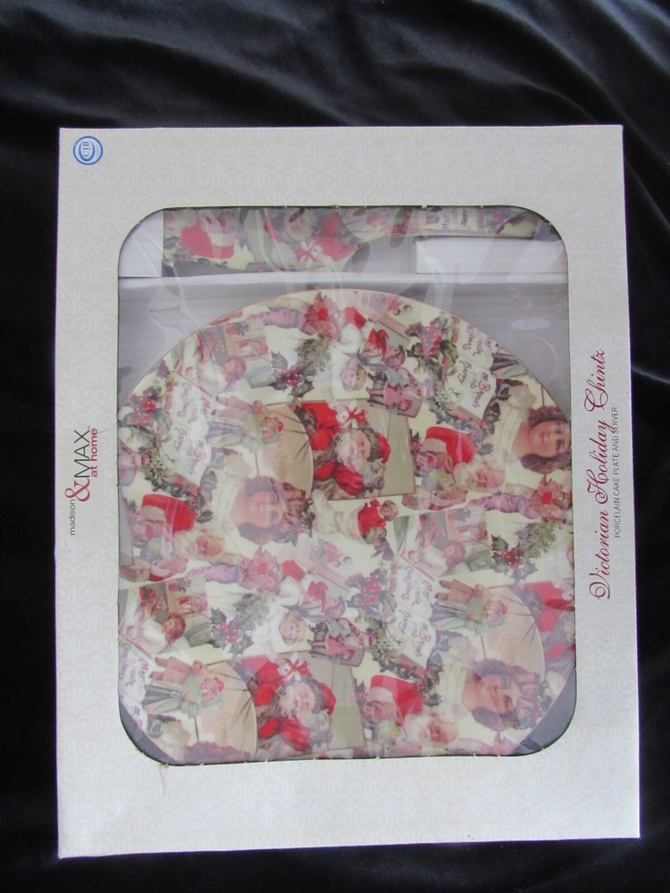 MADISON & MAX CHRISTMAS SERVING PLATE & DESSERT SERVER NIB