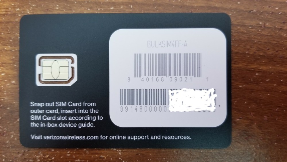 "NEW" Verizon NANO 4FF SIM• 4G/5G • For iPhone, iPad & Android Tablets-SEE NOTES