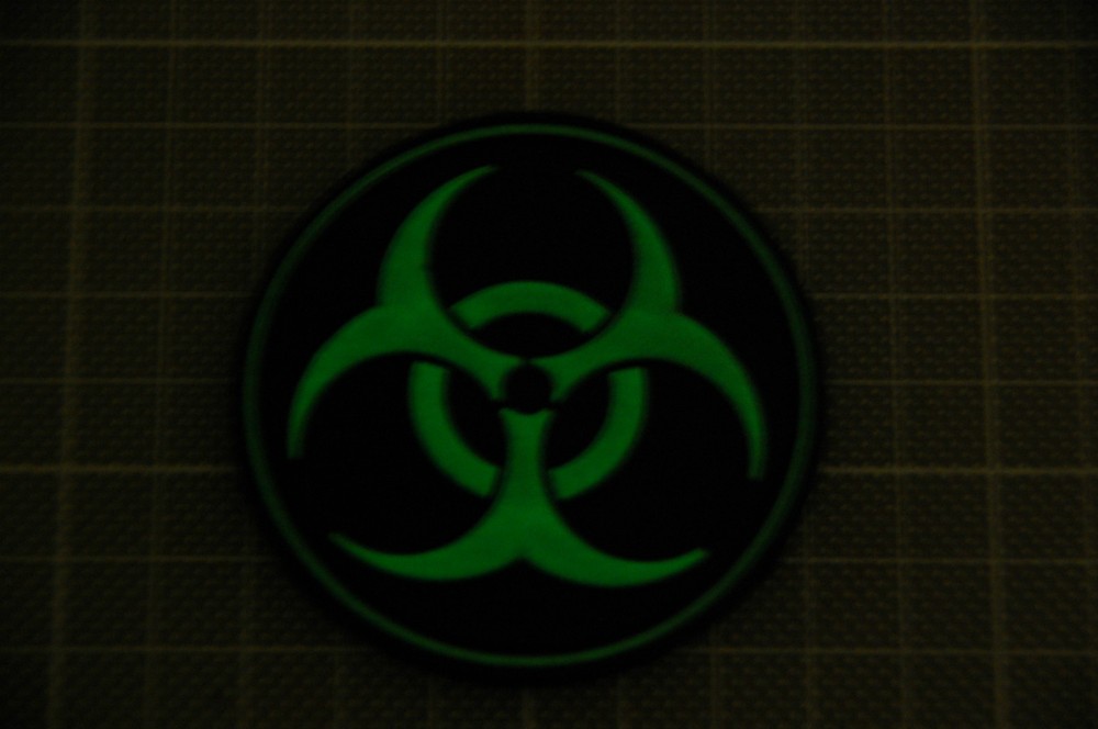 3D PVC GITD Zombie Outbreak Response Team Biohazard Woodland Glow Patch