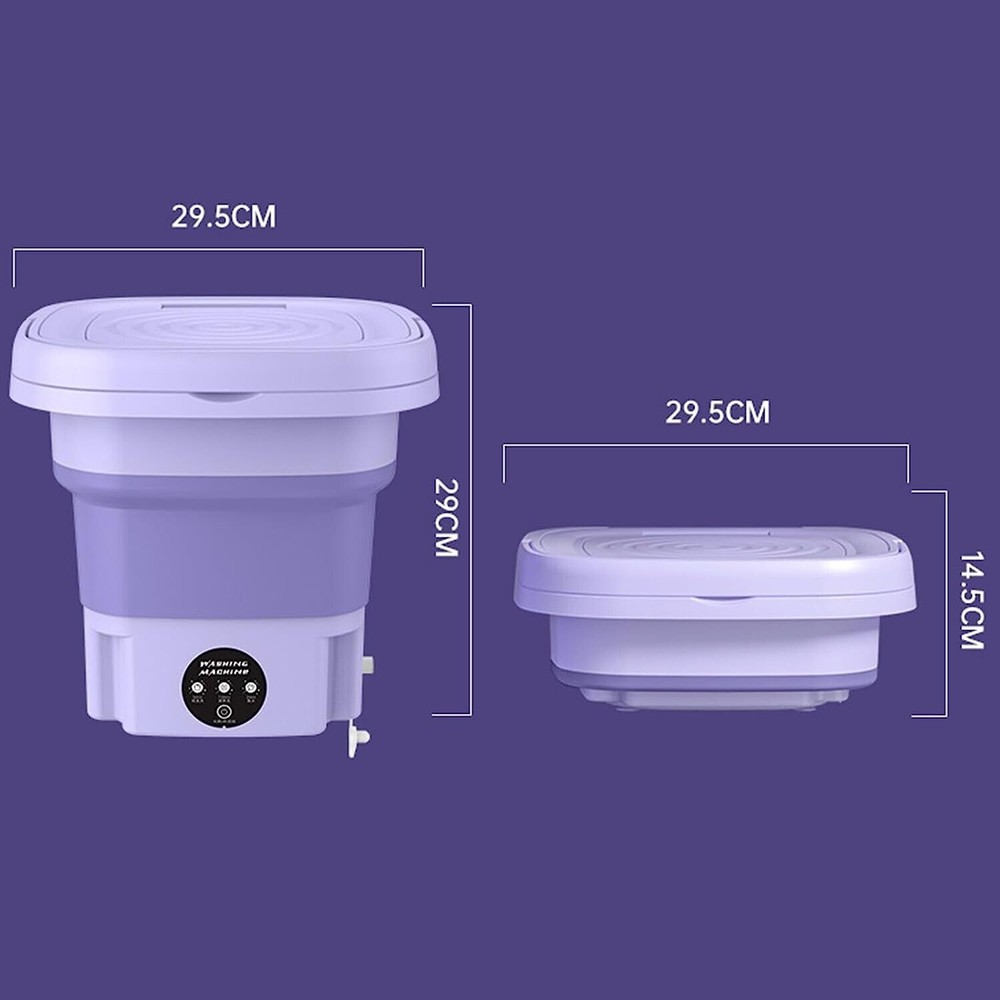 36W Portable Folding Mini Washers - Quick Spin Dry, Timer, Travel-Friendly