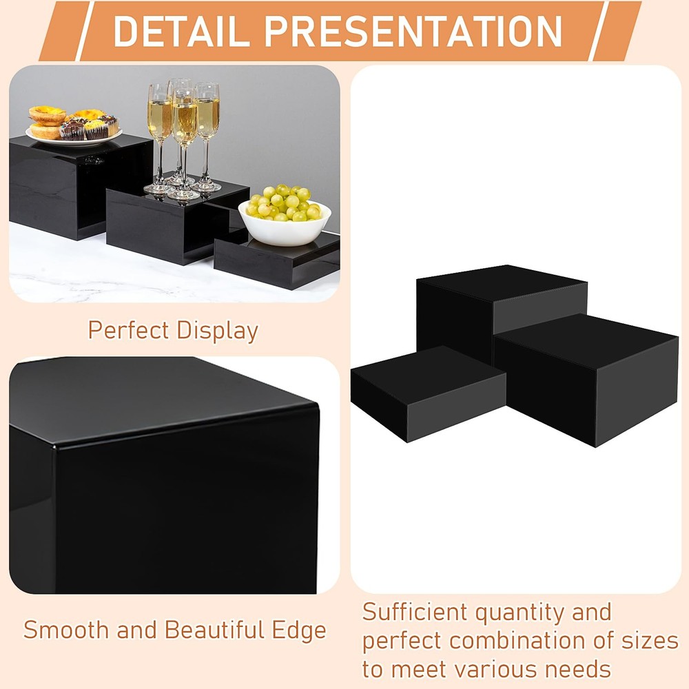 6 Pcs Buffet Risers,Food Risers for Buffet Display,Acrylic Cube Display Nesti...