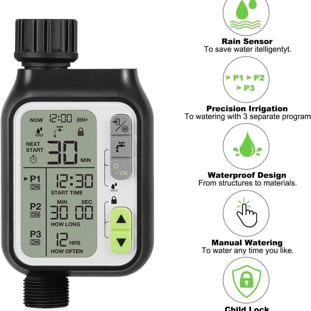 Water Timer Digital Irrigation Timer Programmable Watering Timer Sprinkler Tim╏