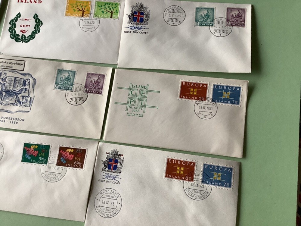 Iceland first day covers 9 items Ref A1923