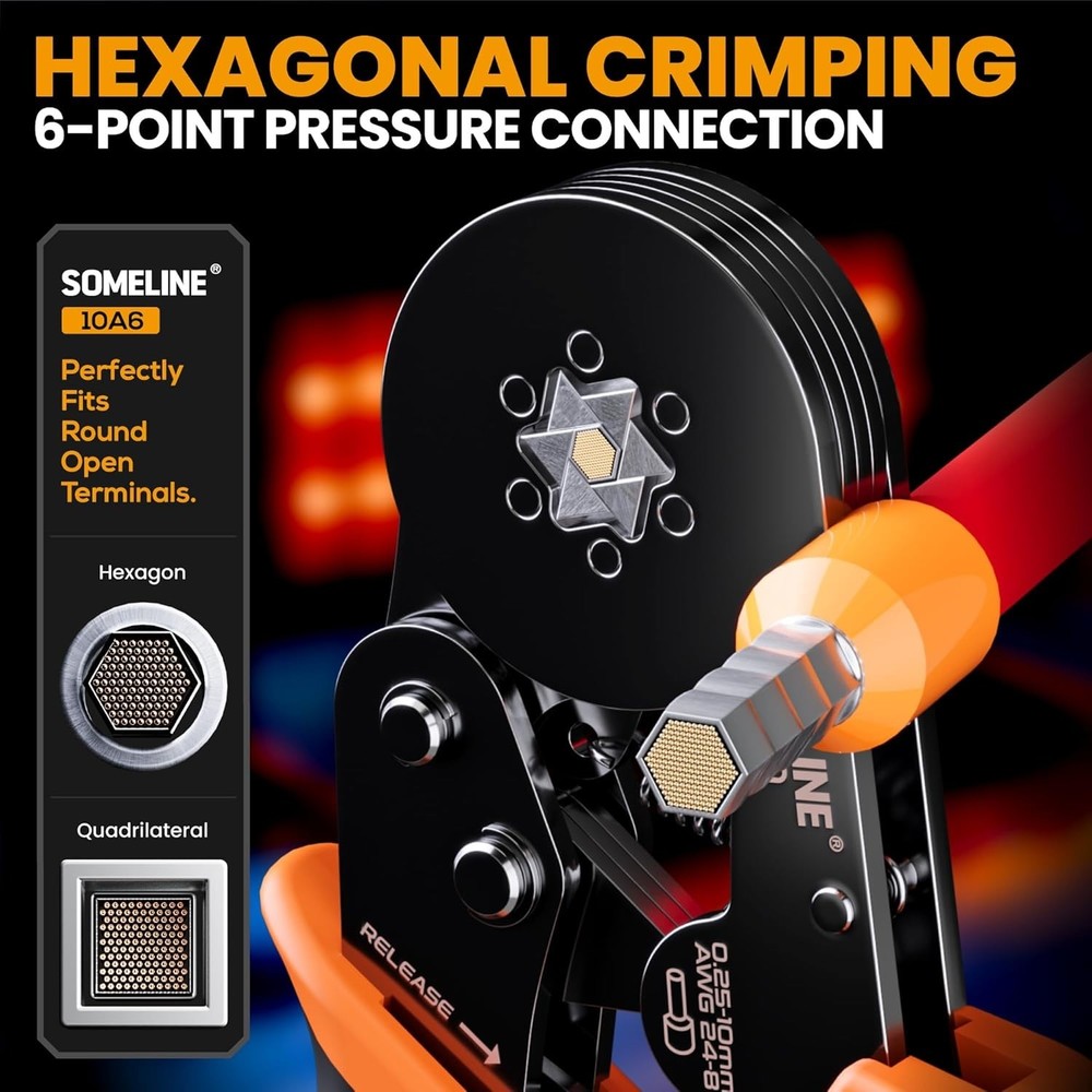 Professional Hexagonal Crimping Tool and 21 Ferrules for Precise Connections