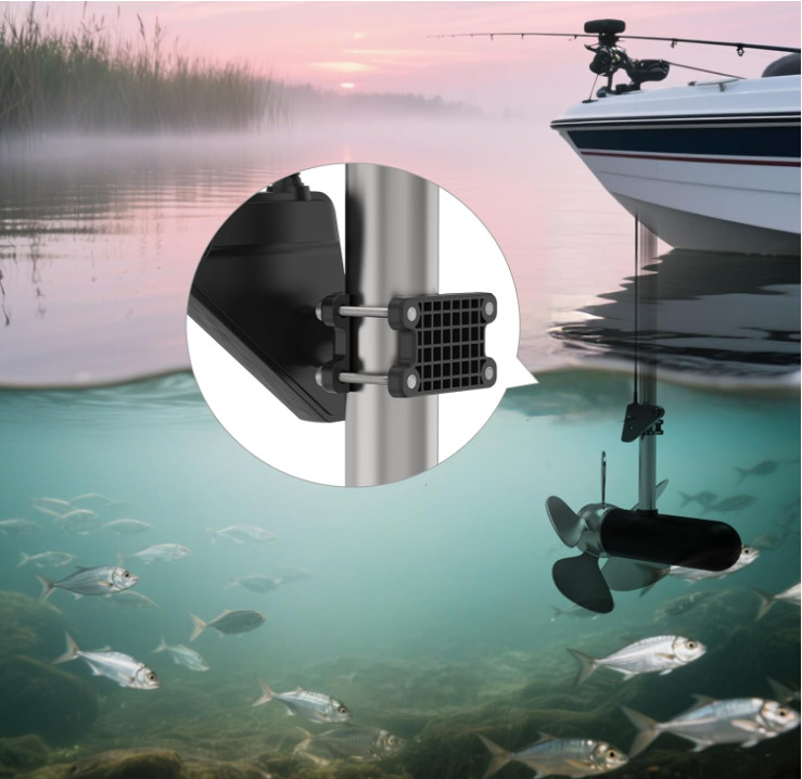 Transducer Mount Pole Mount Compatible with Lowrance Eagle Eye 9, Adjustable Cla