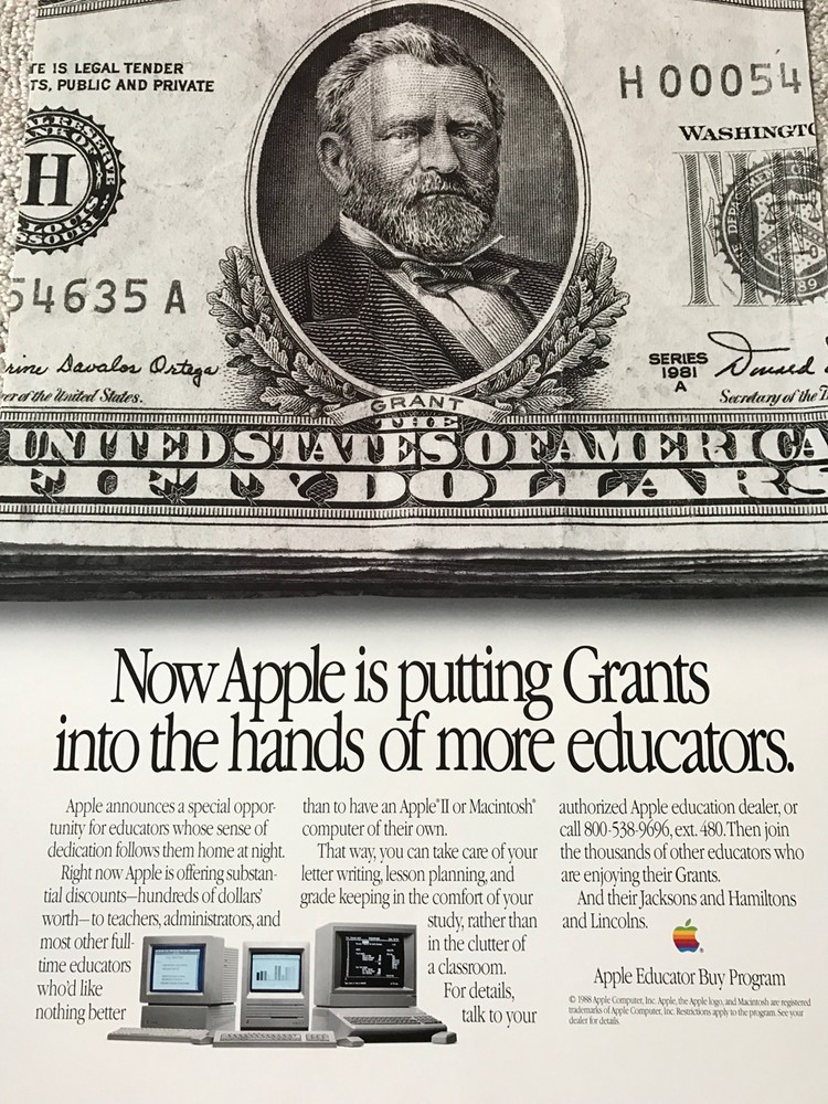 RARE UNUSUAL Apple Computer POSTER _ with Apple II & Macintosh __ in SAME poster