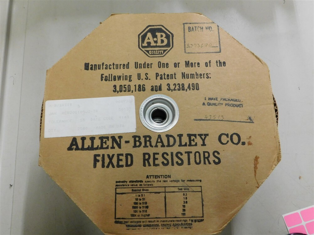 25 Allen Bradley Mil RCR20G105JS 1 Meg 1/2W 5% Carbon Comp Resistors ON SALE!