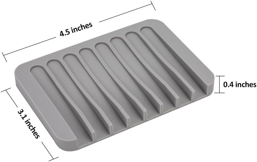 Self-Draining Silicone Soap Holder - Extend Soap Life in Bathroom & Kitchen