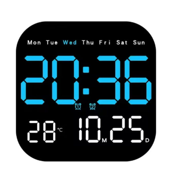 LED Wall Clock Digital Large Display Alarm Clock with Remote Timer Home