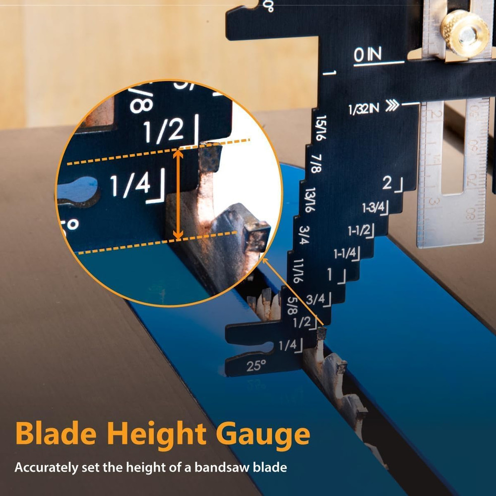 Setup Blocks Height Gauge 15Pc Set, Router Table Setup Bars W/Universal 5-In-1 M