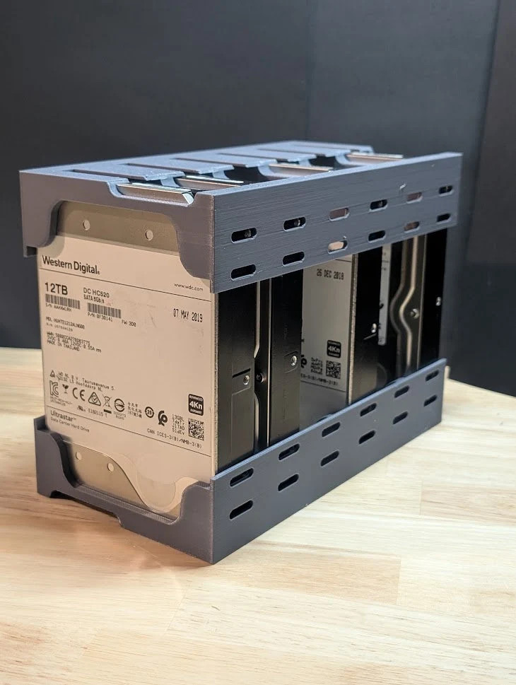 6 slot 3.5" HDD Trays  – Rack/Caddy for Chia Farming & Home Lab / Labs