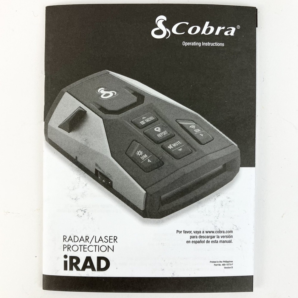 Cobra iRadar Instruction Owner Operator Manual Replacement Part iRad Detector