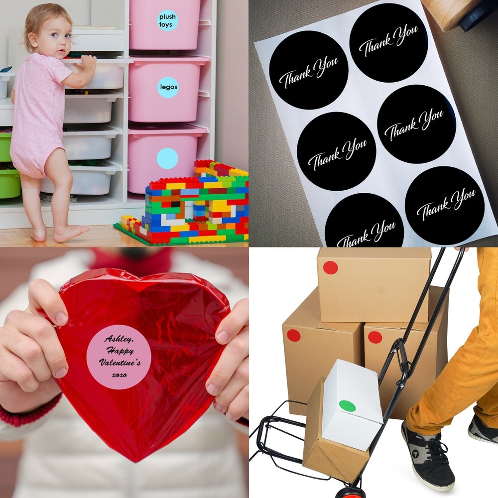2" Inch Round Dot Stickers 50mm Color Coding Labels Permanent Adhesive Dots