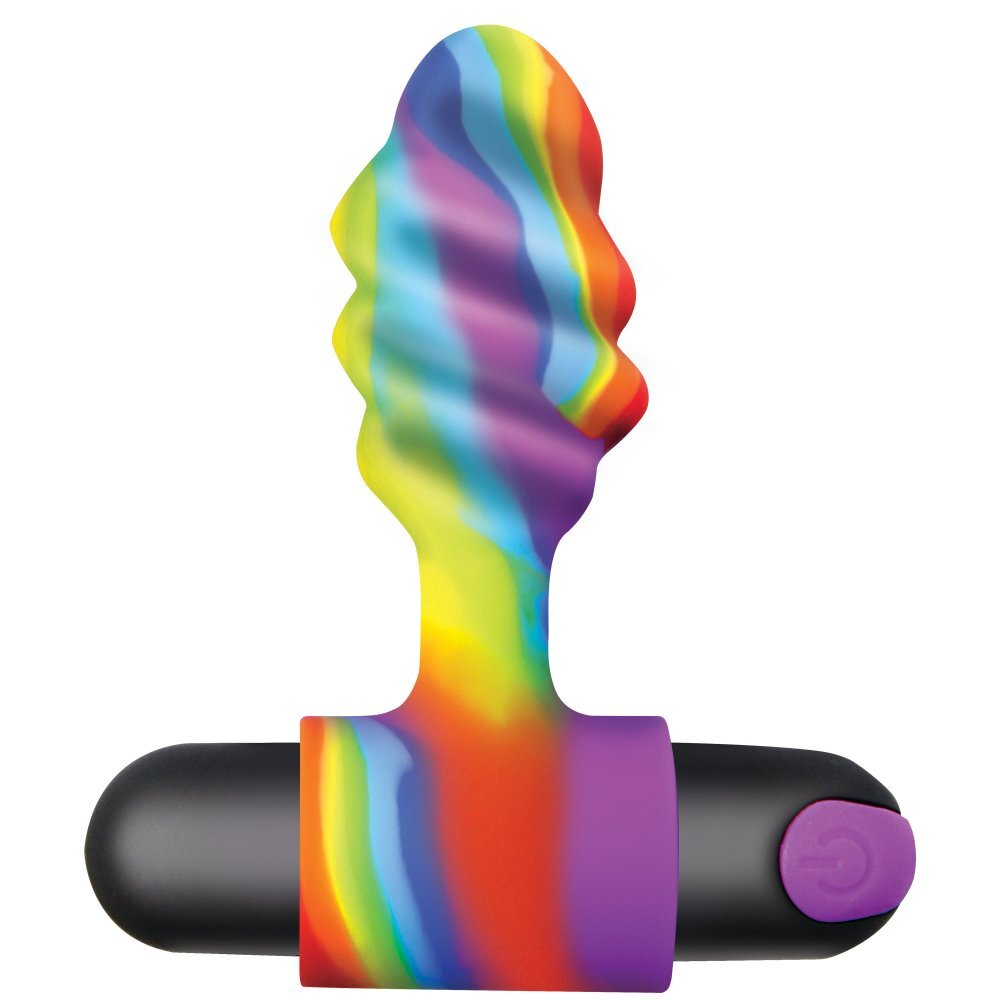 Bang!: Vibrating Rainbow Butt Plug ---FREE SHIPPING!!!