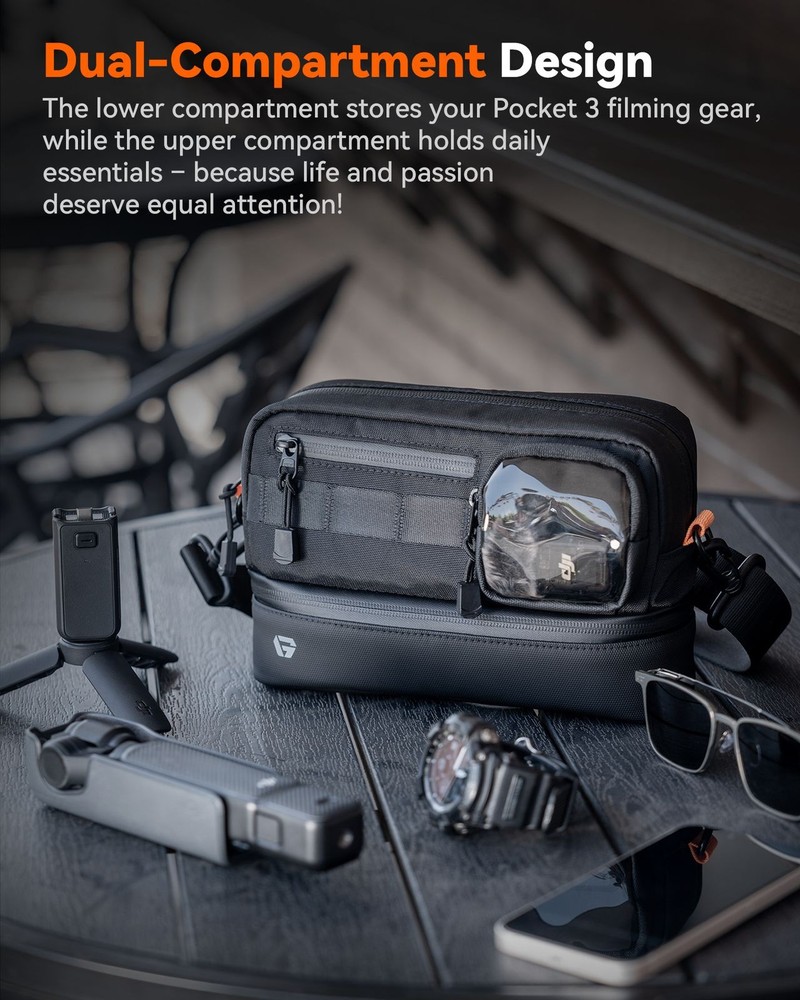 GESTAC Camera Storage Bag for Pocket 3 Secure Pod Large Capacity Polyester
