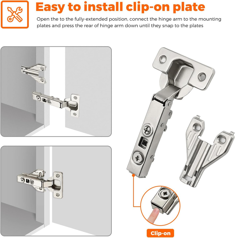 30 Pair Soft Close Adjustable Cabinet Hinges 105° for Face Frame Cabinets