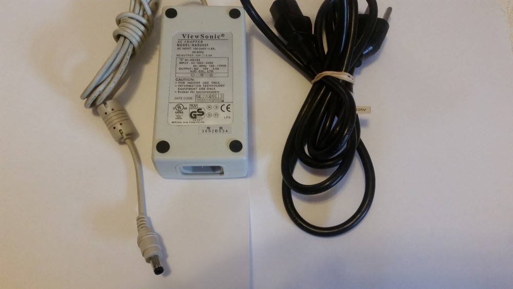 GENUINE VIEWSONIC MODEL: HASU05F AC ADAPTER FOR VIEWSONIC LCD MONITORS