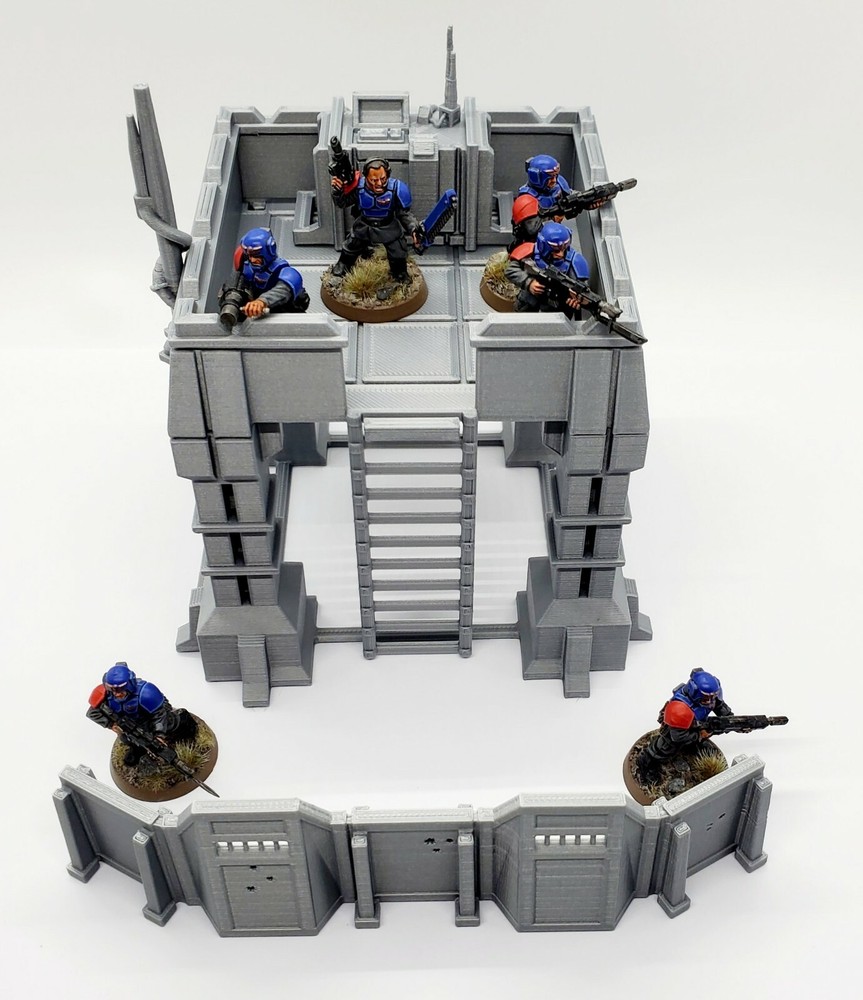 3d Printed Terrain. 3D Printed Forward Operating Base.3D Printed Wargame Scenery