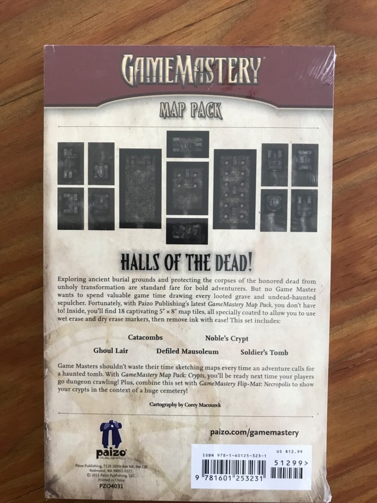 Paizo GameMastery Map Pack - Crypts Pathfinder D&D BRAND NEW SEALED RPG D20