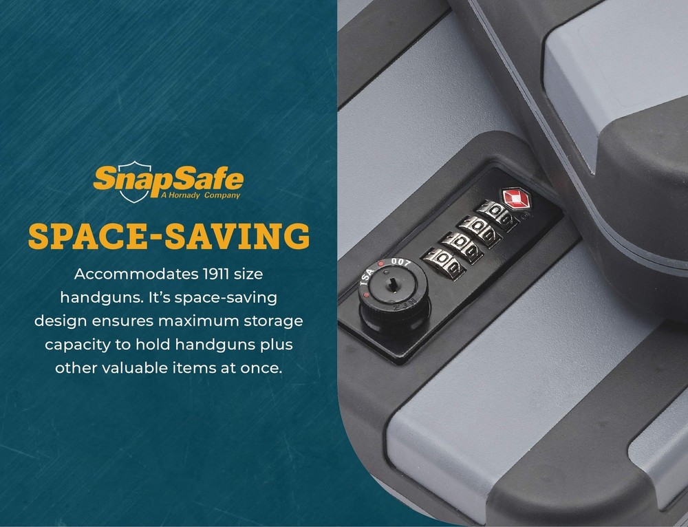SnapSafe Treklite Gun Safe Lock Box with TSA Combination Lock